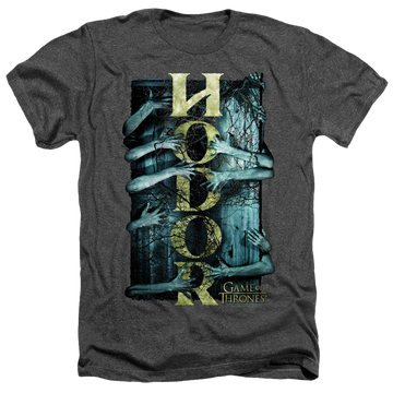Charcoal men's heather t-shirt with Game of Thrones Hodor graphic