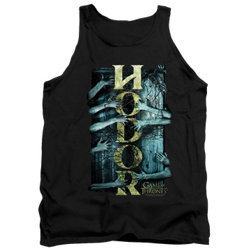 Black men's tank with Game of Thrones Hodor graphic