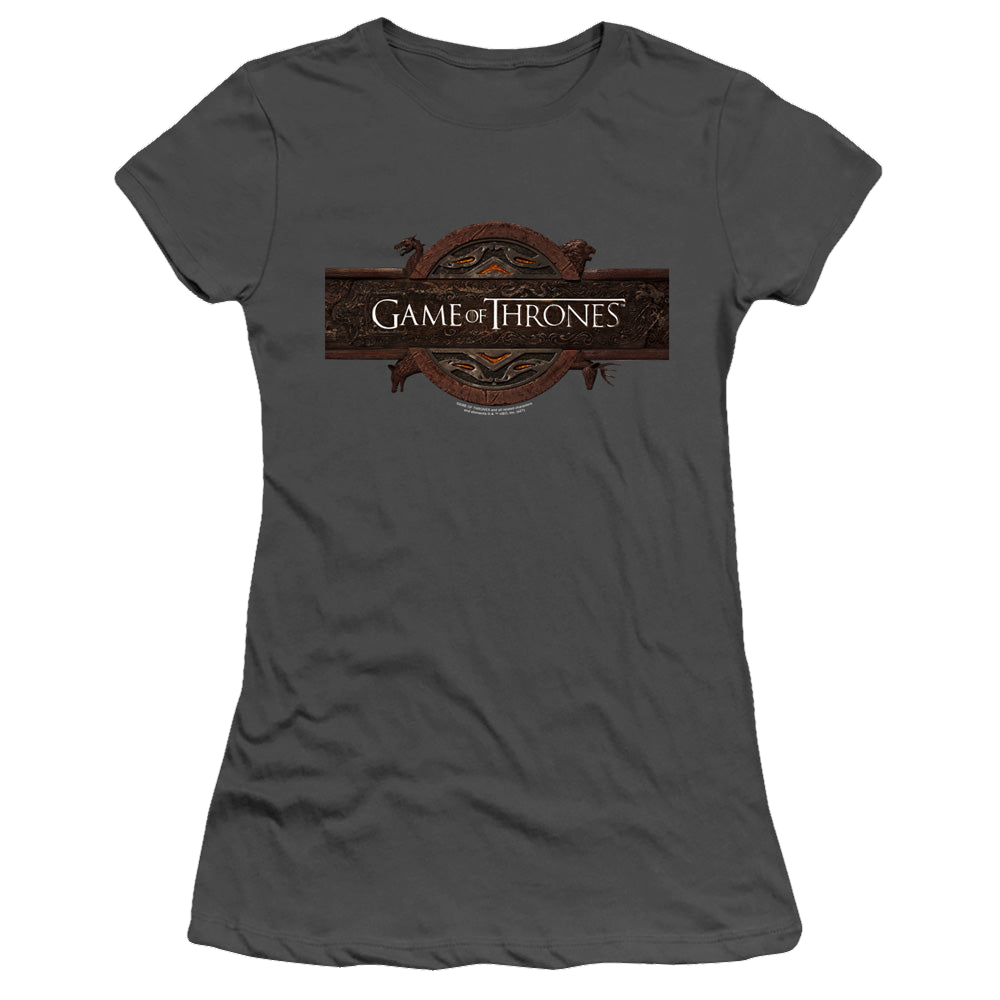 Game of Thrones Title Sequence Logo - Juniors T-Shirt Juniors T-Shirt Game of Thrones   