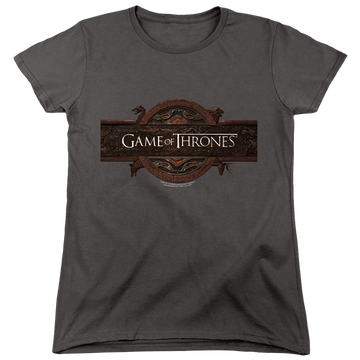 Charcoal women's t-shirt with Game of Thrones Title Sequence Logo graphic