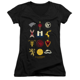 Game of Thrones House Sigils - Juniors V-Neck T-Shirt Juniors V-Neck T-Shirt Game of Thrones   