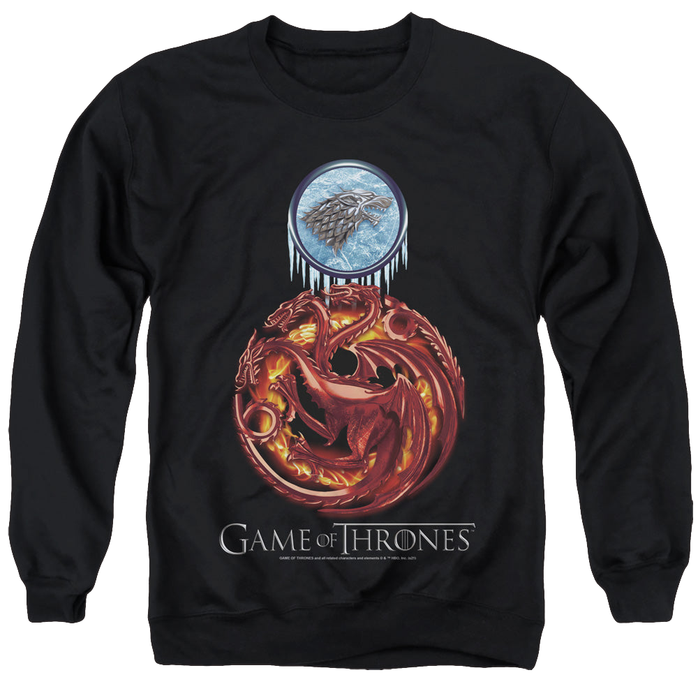 Game of Thrones Combined Targaryn And Stark - Men's Crewneck Sweatshirt Men's Crewneck Sweatshirt Game of Thrones   