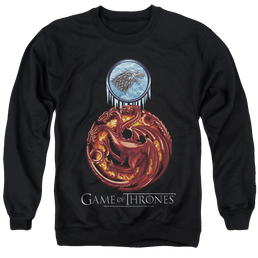Game of Thrones Combined Targaryn And Stark - Men's Crewneck Sweatshirt Men's Crewneck Sweatshirt Game of Thrones   