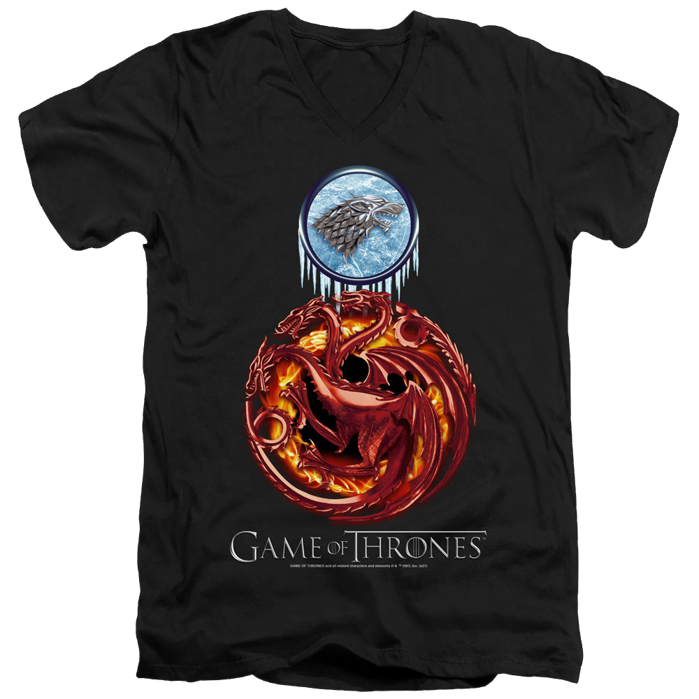 Game of Thrones Combined Targaryn And Stark - Men's V-Neck T-Shirt Men's V-Neck T-Shirt Game of Thrones   