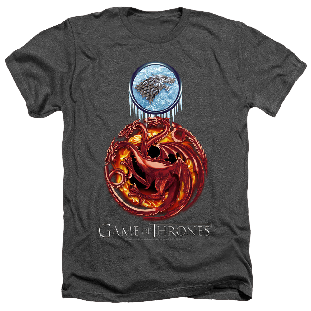 Game of Thrones Combined Targaryn And Stark - Men's Heather T-Shirt Men's Heather T-Shirt Game of Thrones   