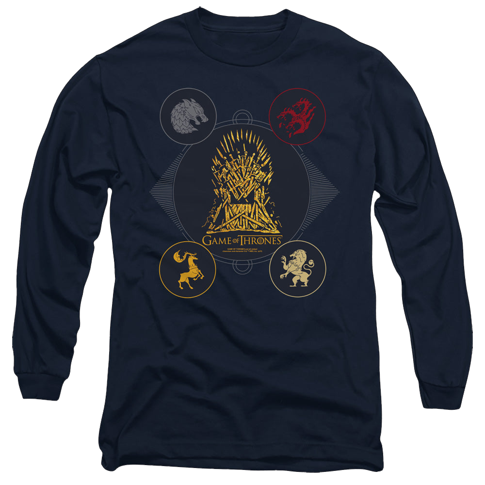 Game of Thrones 4 Houses 4 The Throne - Men's Long Sleeve T-Shirt Men's Long Sleeve T-Shirt Game of Thrones   