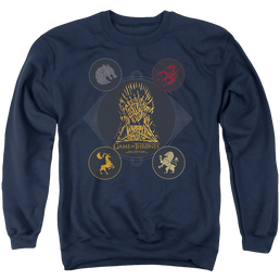 Game of Thrones 4 Houses 4 The Throne - Men's Crewneck Sweatshirt Men's Crewneck Sweatshirt Game of Thrones   