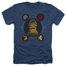 Game of Thrones 4 Houses 4 The Throne - Men's Heather T-Shirt Men's Heather T-Shirt Game of Thrones   