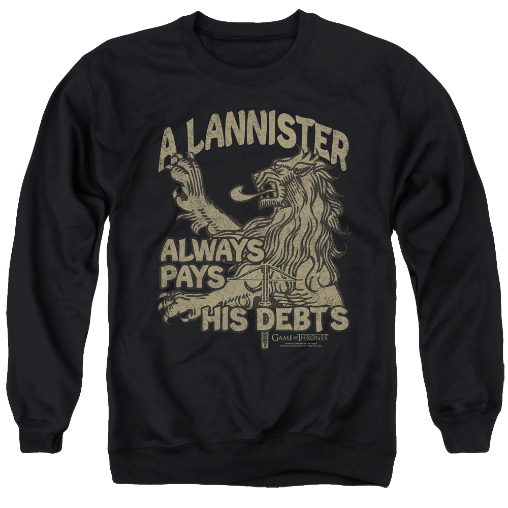 Game of Thrones Debts - Men's Crewneck Sweatshirt Men's Crewneck Sweatshirt Game of Thrones   