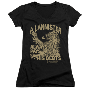 Game of Thrones Debts - Juniors V-Neck T-Shirt Juniors V-Neck T-Shirt Game of Thrones   