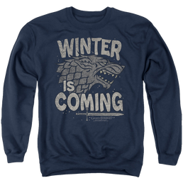 Game of Thrones Winter Is Coming - Men's Crewneck Sweatshirt Men's Crewneck Sweatshirt Game of Thrones   