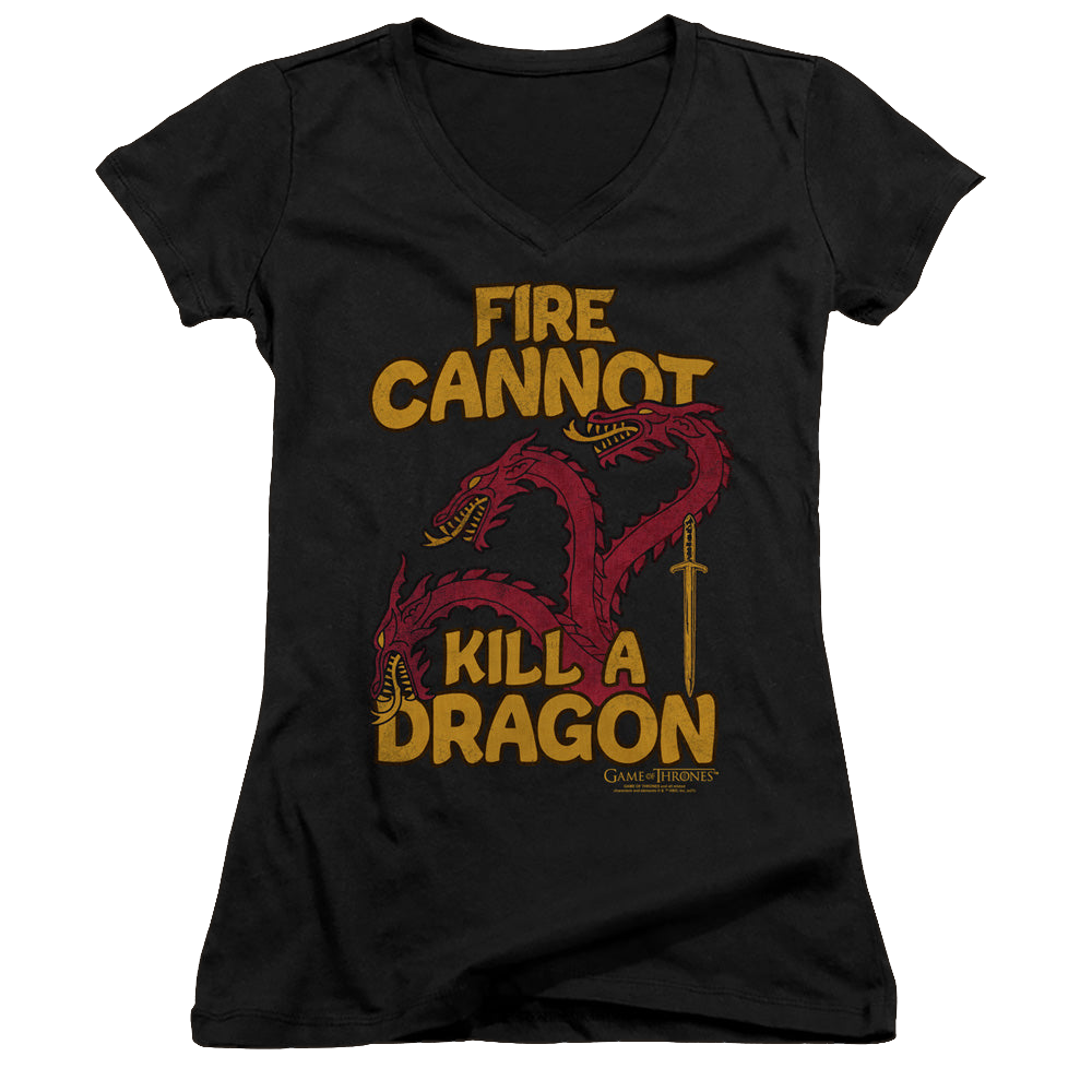 Game of Thrones Dragons With Fire - Juniors V-Neck T-Shirt Juniors V-Neck T-Shirt Game of Thrones   