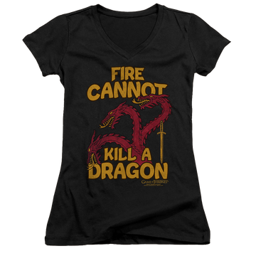 Game of Thrones Dragons With Fire - Juniors V-Neck T-Shirt Juniors V-Neck T-Shirt Game of Thrones   