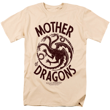 Cream men's regular fit t-shirt with Game of Thrones Mother Of Dragons graphic