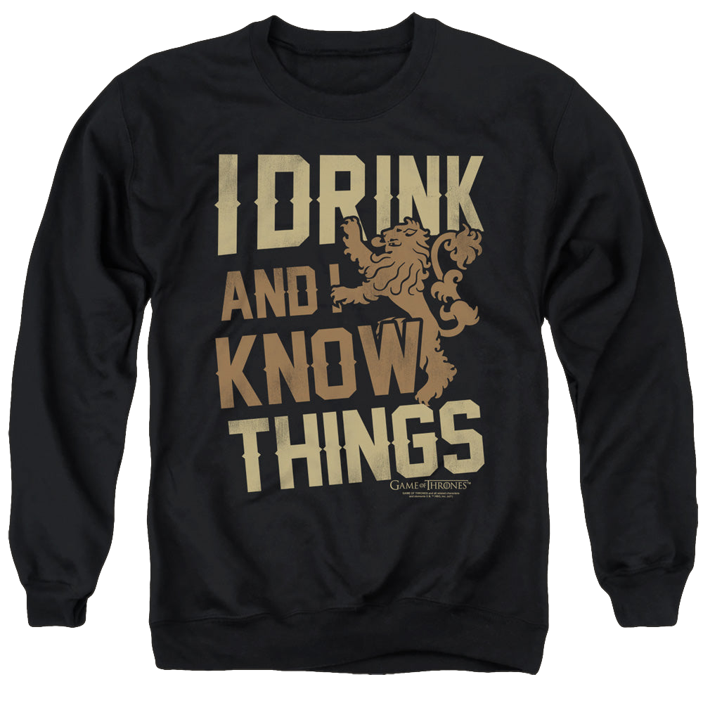 Game of Thrones Know Things - Men's Crewneck Sweatshirt Men's Crewneck Sweatshirt Game of Thrones   