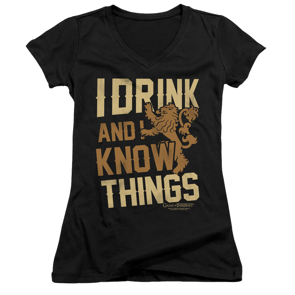 Game of Thrones Know Things - Juniors V-Neck T-Shirt Juniors V-Neck T-Shirt Game of Thrones   