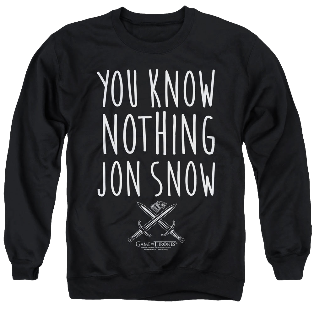 Game of Thrones You Know Nothing Jon Snow - Men's Crewneck Sweatshirt Men's Crewneck Sweatshirt Game of Thrones   