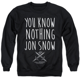 Game of Thrones You Know Nothing Jon Snow - Men's Crewneck Sweatshirt Men's Crewneck Sweatshirt Game of Thrones   