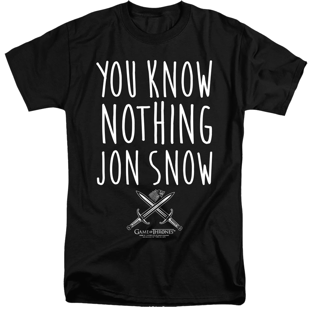 Game of Thrones You Know Nothing Jon Snow - Men's Tall Fit T-Shirt Men's Tall Fit T-Shirt Game of Thrones   
