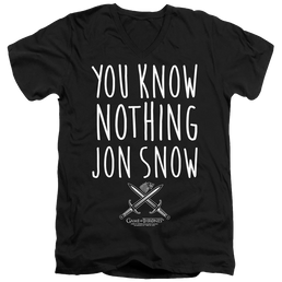 Game of Thrones You Know Nothing Jon Snow - Men's V-Neck T-Shirt Men's V-Neck T-Shirt Game of Thrones   