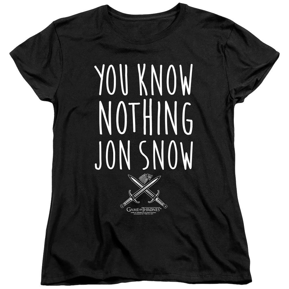 Game of Thrones You Know Nothing Jon Snow - Women's T-Shirt Women's T-Shirt Game of Thrones   
