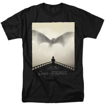 Black men's regular fit t-shirt with Game of Thrones Dragon 1 graphic