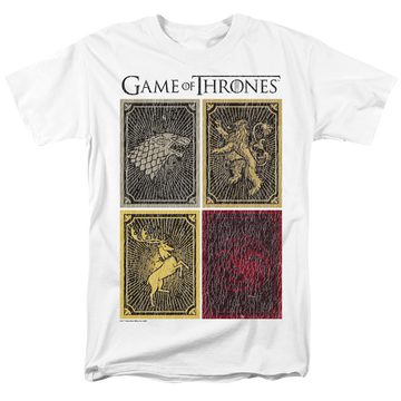 White men's regular fit t-shirt with Game of Thrones House Squares graphic