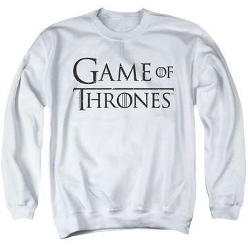 White men's crewneck sweatshirt with Game of Thrones Logo 2 graphic