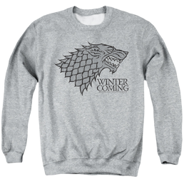 Game of Thrones Stark Winter Is Coming On Gray - Men's Crewneck Sweatshirt Men's Crewneck Sweatshirt Game of Thrones   