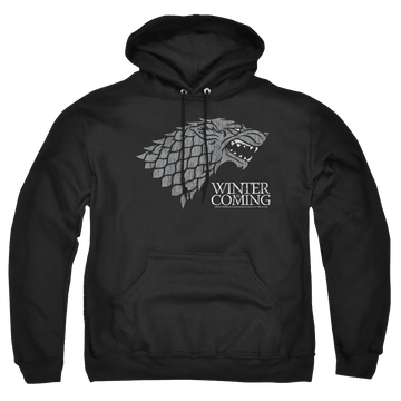 Black pullover hoodie with Game of Thrones Stark Winter Is Coming On Black graphic