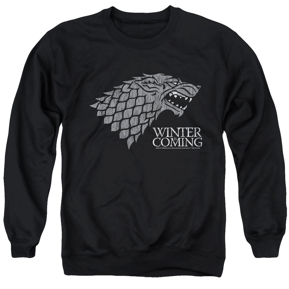 Game of Thrones Stark Winter Is Coming On Black - Men's Crewneck Sweatshirt Men's Crewneck Sweatshirt Game of Thrones   