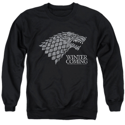 Game of Thrones Stark Winter Is Coming On Black - Men's Crewneck Sweatshirt Men's Crewneck Sweatshirt Game of Thrones   