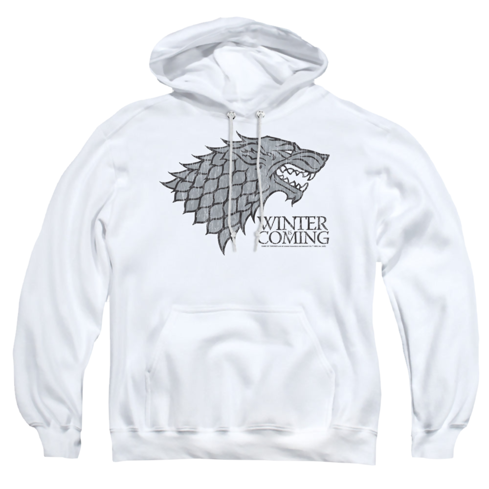 Game of Thrones Stark Winter Is Coming On White - Pullover Hoodie Pullover Hoodie Game of Thrones   