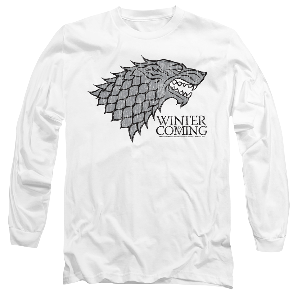 Game of Thrones Stark Winter Is Coming On White - Men's Long Sleeve T-Shirt Men's Long Sleeve T-Shirt Game of Thrones   