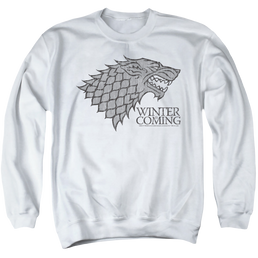 Game of Thrones Stark Winter Is Coming On White - Men's Crewneck Sweatshirt Men's Crewneck Sweatshirt Game of Thrones   