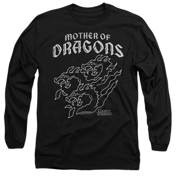 Black men's long sleeve t-shirt with Game of Thrones Mother Of Dragons graphic