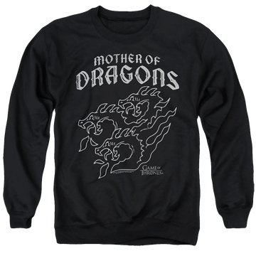 Black men's crewneck sweatshirt with Game of Thrones Mother Of Dragons graphic