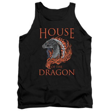 Black men's tank with House of the Dragon Hod Dragon Illustration graphic