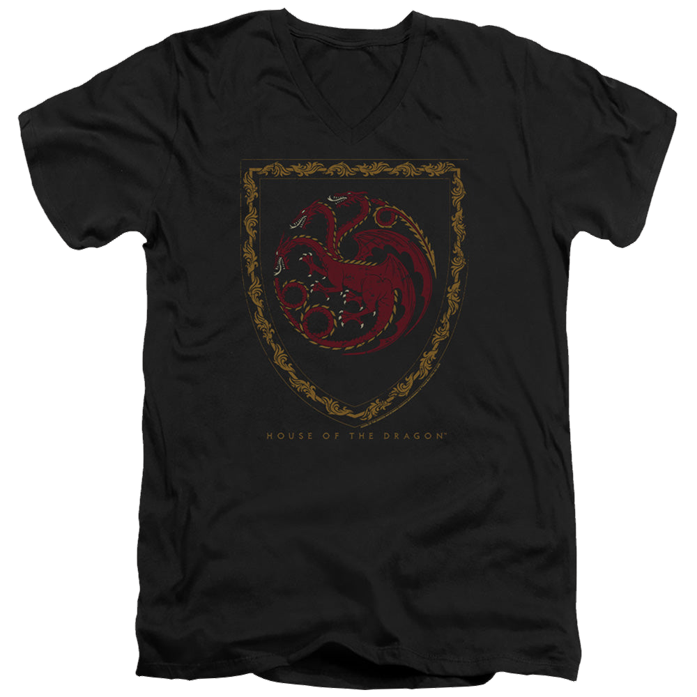 House of the Dragon Dragon Shield Vintage Dark - Men's V-Neck T-Shirt Men's V-Neck T-Shirt House of the Dragon   