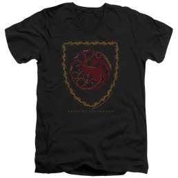 House of the Dragon Dragon Shield Vintage Dark - Men's V-Neck T-Shirt Men's V-Neck T-Shirt House of the Dragon   