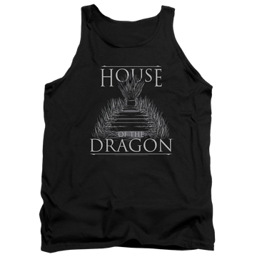 Black men's tank with House of the Dragon Sword Throne graphic