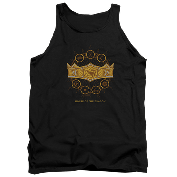 Black men's tank with House of the Dragon Crown graphic