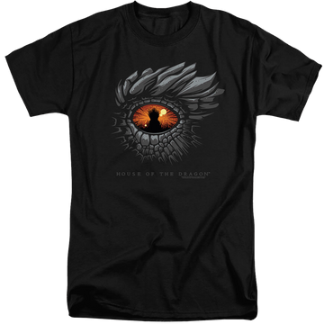 Black men's tall fit t-shirt with House of the Dragon Eye Of The Dragon graphic