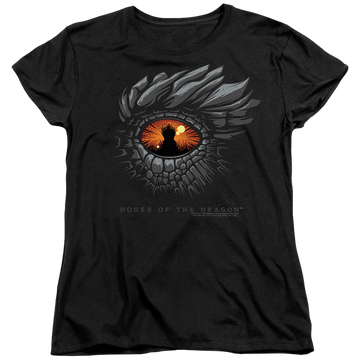 Black women's t-shirt with House of the Dragon Eye Of The Dragon graphic