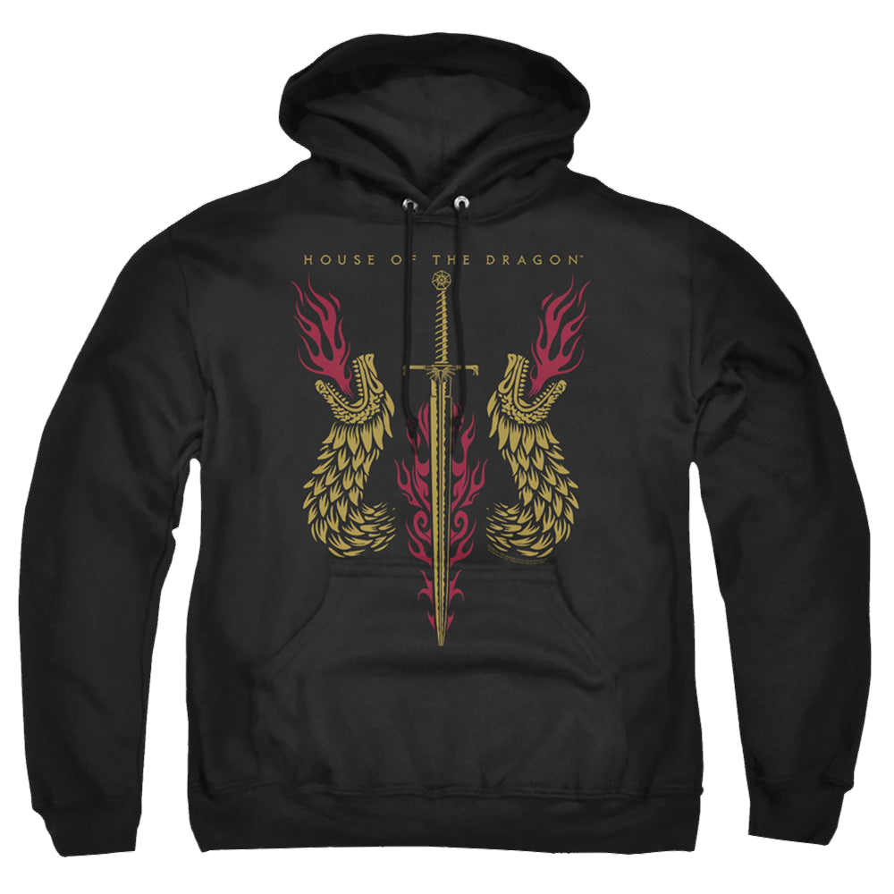 House of the Dragon Sword And Dragon Heads - Pullover Hoodie Pullover Hoodie House of the Dragon   