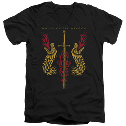 House of the Dragon Sword And Dragon Heads - Men's V-Neck T-Shirt Men's V-Neck T-Shirt House of the Dragon   