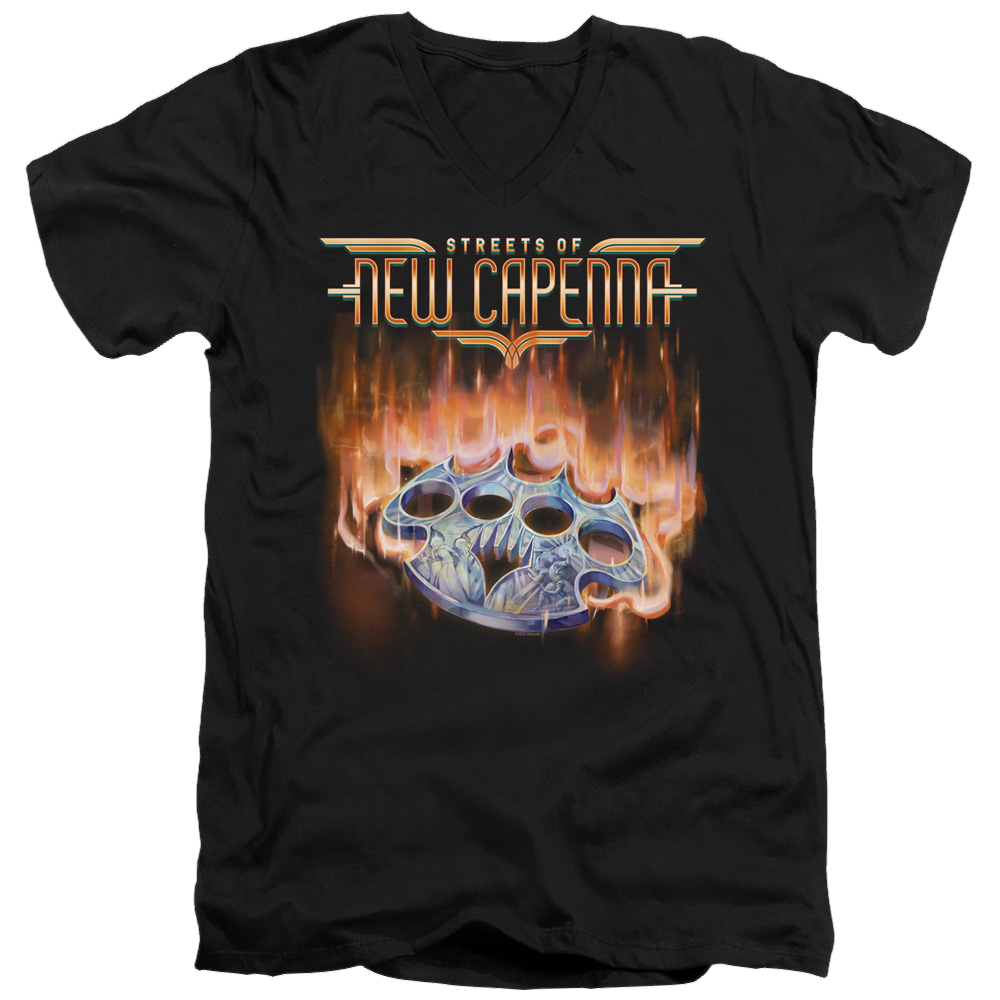 Magic the Gathering Burning Knuckles With Logo - Men's V-Neck T-Shirt Men's V-Neck T-Shirt Magic the Gathering   