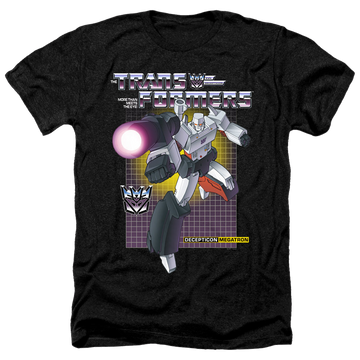 Charcoal men's heather t-shirt with Transformers Megatron graphic