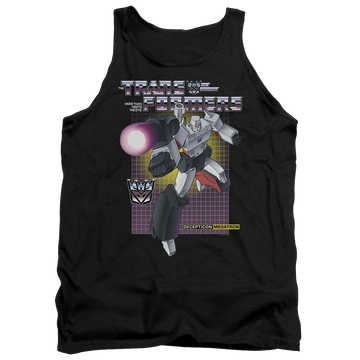 Black men's tank with Transformers Megatron graphic