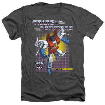 Charcoal men's heather t-shirt with Transformers Starscream graphic